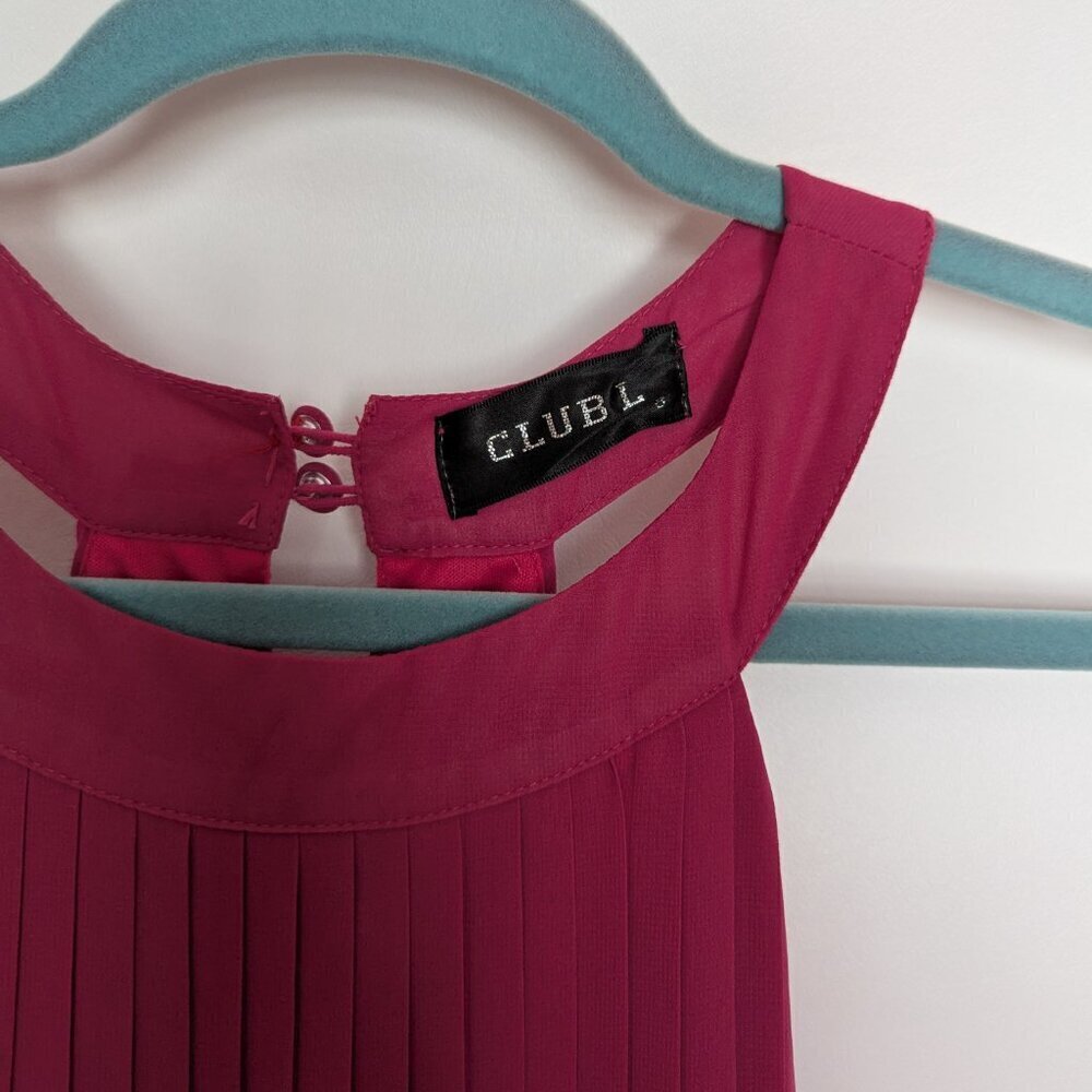 Club L London Pink Pleated Women's Midi Dress Semi Formal Size 4 - Picture 4 of 11